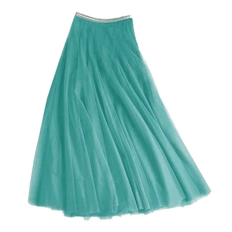 Long tulle clearance skirt aqua green